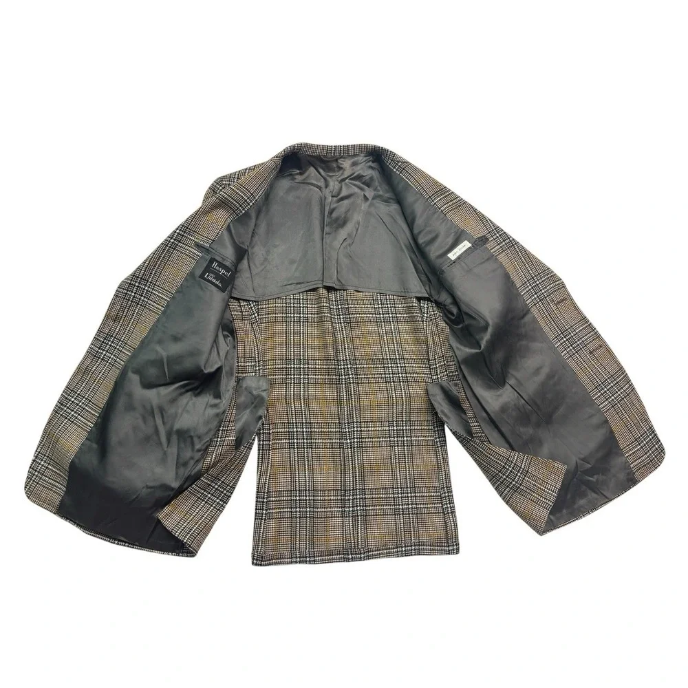 vtv 1970s Haspel 42R Multi-Color Plaid Heavy Tweed Blazer Jacket Sport Suit Coat